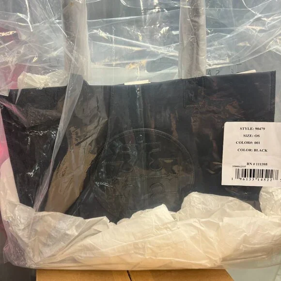 Tory Burch Ella Patent Large Tote - Black - Picture 5 of 6